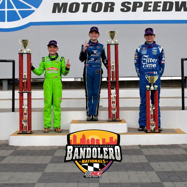 Brexton Busch (Left-Bandits), Landon Thrasher (Center-Outlaws), and Carter Koch (Right-Beginners)