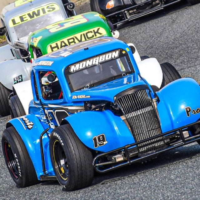 Jase Mongeon leads the way around Dominion Raceway during Winter Heat in January 2025. 