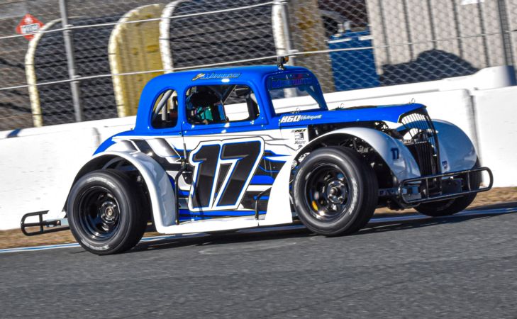 Ben Morabito practicing his new Legend Car at Charlotte Motor Speedway during the Winter Heat series. 