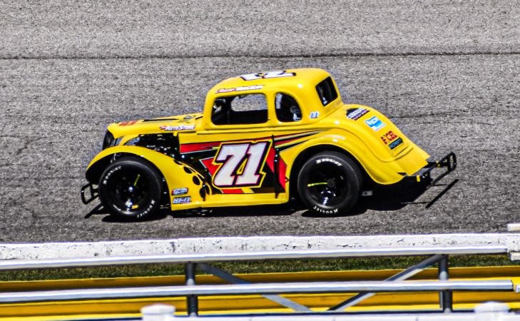 Chase MacKay shaking down his Legend Car at Veteran’s Motorplex at the Rim