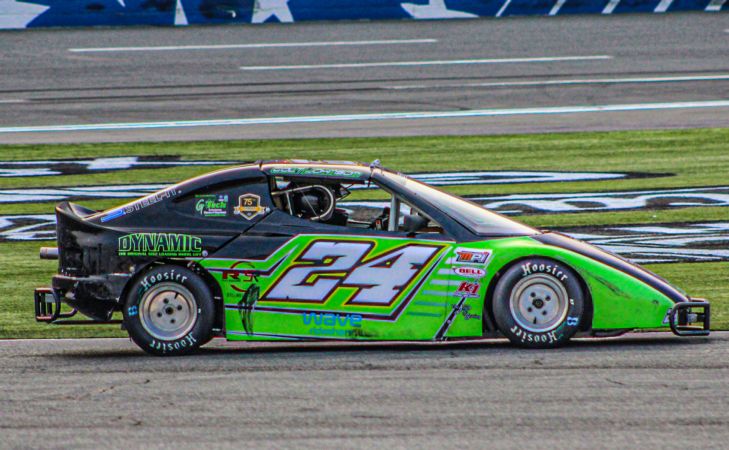 Colt Johnson racing his Bandolero in the Cook Out Summer Shootout