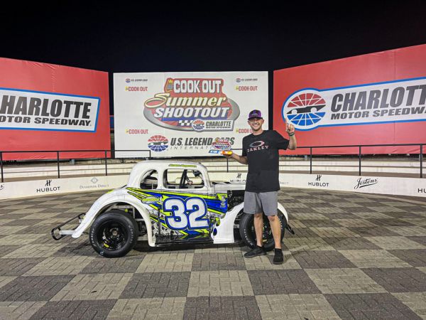 Jensen Jorgensen in victory lane after his Round 6 victory