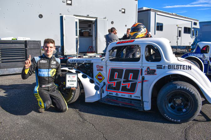 Landen Lewis after winning Round 2 of the 2022-23 Silver State Road Course Series