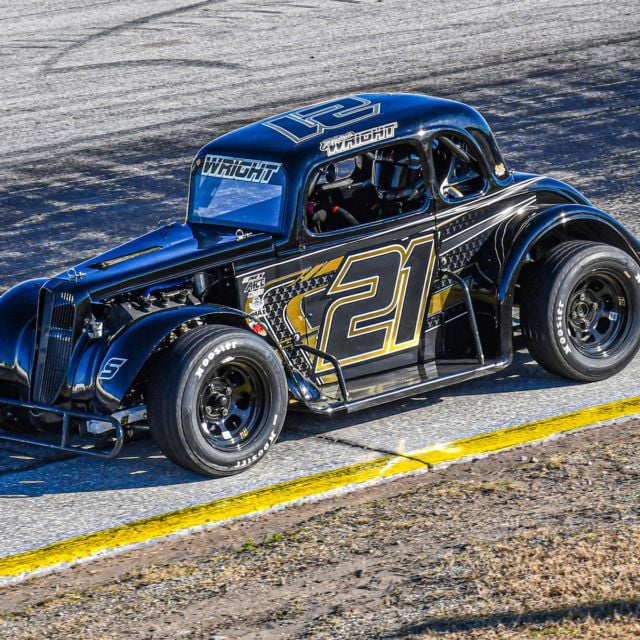 Mitch Wright racing at Auburndale Speedway during Winter Nationals in February.