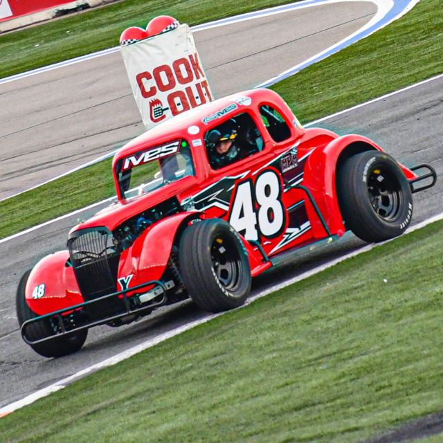 Parker Ives qualifying his Legend Car during the 2026 Cook Out Summer Shootout.
